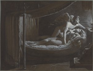 Amor mit Psyche, die die Lampe löscht von Francois Edouard Picot