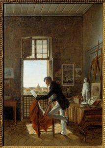 Das Atelier von François Edouard Picot (1786-1868) in der Villa Medici. Gemälde von Jean Alaux genannt Le Romain (1786-1864) von Francois Edouard Picot