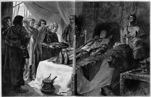 Hundertjähriger Krieg: Tod des Connetable Bernard du Guesclin (1320-1380) von Francois Edouard Zier