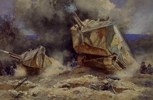 Angriff auf Infanterie und Panzer in Saint Chamond, Juli 1918 von Francois Flameng