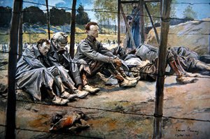Deutsche Offiziere, die während einer alliierten Offensive von den Franzosen gefangen genommen wurden, Erste Schlacht an der Somme, Juli 1916 von Francois Flameng