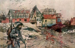 Die Ruinen von Ablain-Saint-Nazaire, Artois, Frankreich, 18. Dezember 1915
