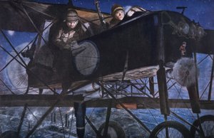 Mit dem französischen Luftdienst, ein Nachtbombardement durch ein Voisin-Doppeldecker