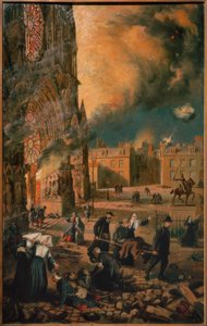 Kathedrale in Reims in Flammen