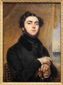 Porträt von Eugene Sue (1804-1857), französischer Schriftsteller, Autor der Mysterien von Paris und des Ewigen Juden. Gemälde von Gabriel Lepaulle (1804-1886). Fotografie, KIM Youngtae, Paris, Musée Carnavalet von Francois Gabriel Guillaume Lepaulle