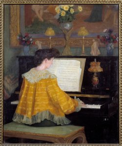 Junges Mädchen am Klavier von Francois Gauzi