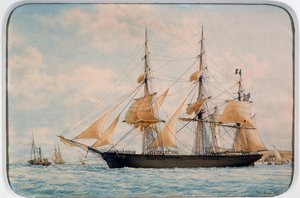 New York Ocean Herald Klipper, von François Roux, Aquarell
