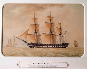 Die Galathee, eine Fregatte mit 47 Kanonen im Jahr 1812 von Francois Geoffroy Roux