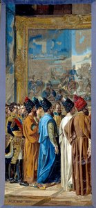 Napoleon I. empfängt den Botschafter des Schahs von Persien im Schloss Finkenstein von Francois Henri Mulard