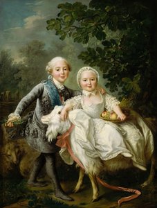 Charles de Bourbon, Graf von Artois mit seiner Schwester Clotilde