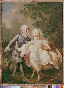 Karl von Frankreich (1757-1836), Graf von Artois und seine Schwester Clothilde (1759-1802), 1763-64