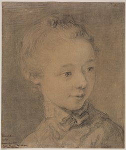 Kopf eines jungen Mädchens, das sich nach rechts dreht, 1758 von Francois Hubert Drouais
