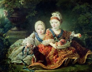 Louis de France (1754-93) Herzog von Berry und Louis de France (1755-1824) Graf von Provence, zukünftige Könige Ludwig XVI. und Ludwig XVIII. von Frankreich, 1757