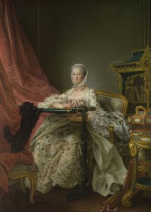 Madame de Pompadour (1721-1764) am Stickrahmen. 1763-64 von Francois Hubert Drouais