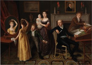 Familiengruppe in einem New Yorker Innenraum von Francois Joseph Bourgoin