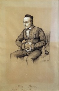 Porträt von Charles Auguste Sainte-Beuve (1804-1869), französischer Literaturkritiker und Schriftsteller. Zeichnung von François Joseph Heim (1787-1865) von François Joseph Heim