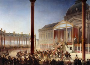 Die Versammlung des Champ de Mai (abgehalten von Napoleon I. in Anwesenheit der Abgeordneten der Departements und der Armee, am Champ-de-Mars in Paris, am 1.06.1815) von François Joseph Heim