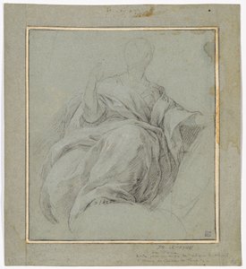 Studie einer sitzenden drapierten Frau (Studie für die allegorische Figur „La Force“)