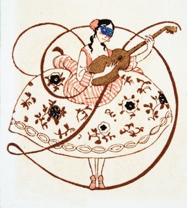 Buchstabe D, aus Personages de Comedie, veröffentlicht 1922 von Francois Louis Schmied