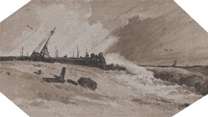 Mole im Sturm von Francois Louis Thomas Francia