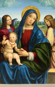 Madonna mit Kind und zwei Engeln, ca. 1495-1500