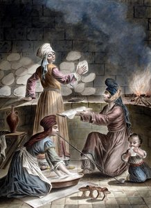 Türkische Frauen backen Brot