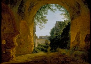 Blick auf einen Garten, gesehen aus einem römischen Gewölbe, 1802-1824 von Francois Marius Granet