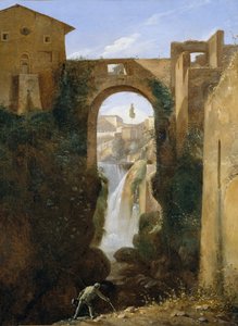 Ponte San Rocco und Wasserfälle, Tivoli, ca. 1810-20