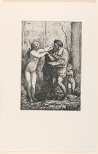 Künstler und eine Nymphe, aus Zwölf Radierungen von Chifflart