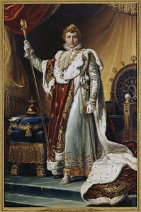 Porträt von Kaiser Napoleon I. Bonaparte (1769-1821) in Krönungsgewändern von Baron François Pascal Simon Gérard