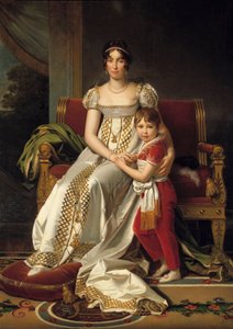 Ganzkörperporträt von Hortense de Beauharnais, Königin von Holland (1783-1837) und ihrem Sohn Napoleon Charles