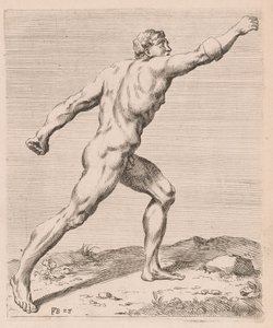 Der Borghese-Gladiator, Seitenansicht, nach rechts gedreht (Tafel 28)