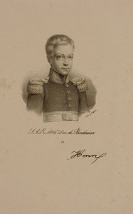 Henri Charles Ferdinand Marie Dieudonne de France, Herzog von Bordeaux, Graf von Chambord von Francois Seraphin Delpech