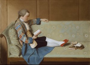 Porträt eines Mannes beim Lesen - John Farr liest Horaz