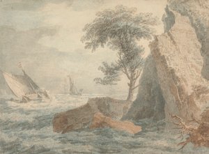Schiffe an einer felsigen Küste von Francois Vivares