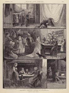 Weihnachtsspiele der Kinder in der Schweiz (Lithografie) von Frank (after) Feller