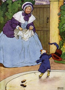 Illustration für Old Mother Hubbard (Farblithografie) von Frank Adams