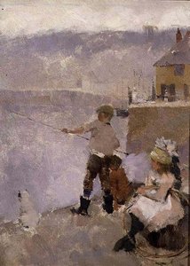 Angeln am Kai von Frank Bramley