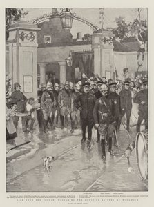 Zurück aus dem Sudan, Begrüßung der Haubitzenbatterie in Woolwich von Frank Craig