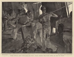 Mehr Dampf, das Heizloch der HMS Nile während des Ansturms der B-Flotte nach Süden von Frank Craig