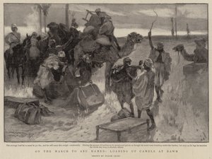 Auf dem Marsch nach Abu Hamed, Beladen der Kamele im Morgengrauen von Frank Craig