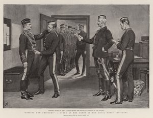 Anpassen neuer Uniformen, eine Szene im Depot der Royal Horse Artillery von Frank Dadd