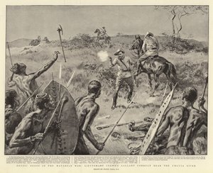 Heroische Taten im Matabele-Krieg, Leutnant Crewes tapferes Verhalten in der Nähe des Umguza-Flusses