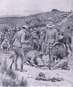 Auf der Suche nach Wasser, aus After Pretoria: Der Guerillakrieg veröffentlicht von Harmsworth Bros Limited, 1901