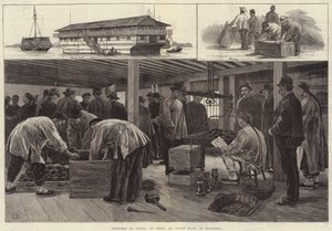 Skizzen in China, an Bord eines Opiumschiffs in Shanghai