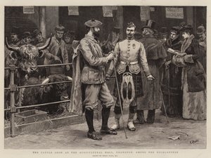 Die Viehschau in der Agricultural Hall, Islington, unter den Highlandern von Frank Dadd