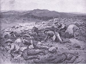 Mit den Queensland Imperial Bushmen bei Rhenoster Kop am 29. November 1900, Illustration aus After Pretoria: The Guerilla War, 1902