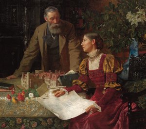 Die Hausbauer, 1880 von Frank Dicksee