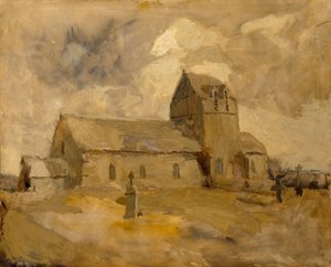 Dorfkirche und Friedhof, Bretagne von Frank Edwin Scott