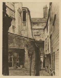 Das alte Pferd und der Stallmeister, Rückseite von Holborn Above Bars, London von Frank Lewis Emanuel